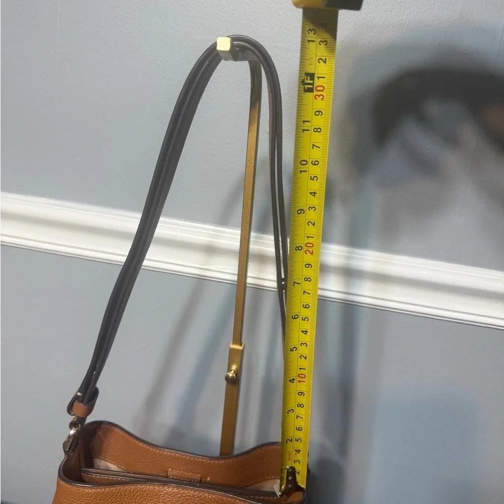 Kate Spade Leila Small Bucket Bag Pebbled Leather Warm Gingerbread